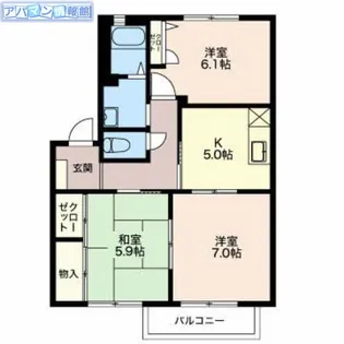 サンパティークB【1階】の間取り
