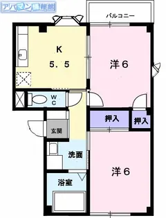 ブル−スカイ 2【2階】の間取り