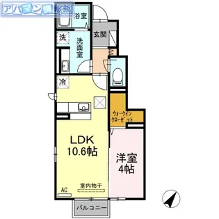 ラ・ランド上新栄町 B【1階】の間取り