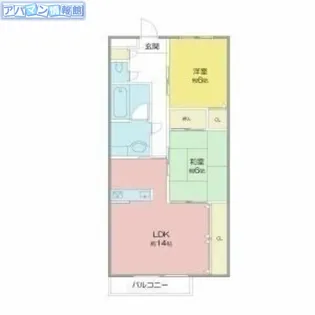 コーポ・ウィング【1階】の間取り