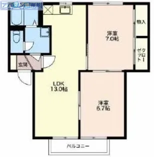 キャトルセゾンD【1階】の間取り