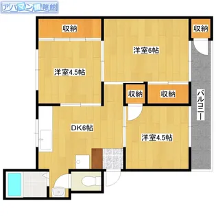 ヴィラナリー黒埼【208号室】の間取り