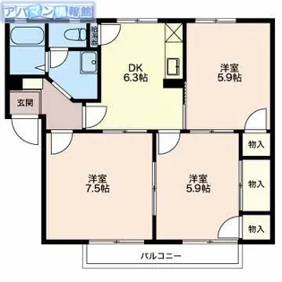 パストラルハイツ【1階】の間取り