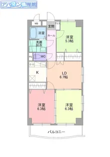 グランディール・シェトワ【2階】の間取り