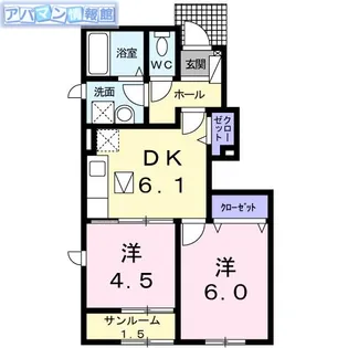 メゾン・ド・シャンブル【1階】の間取り