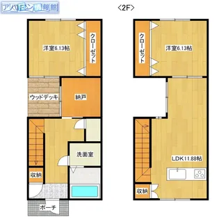 2SLDKの間取り画像