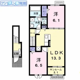 ルミナーレⅡ【2階】の間取り