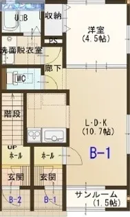 サンハイム・ラベストB【1階】の間取り