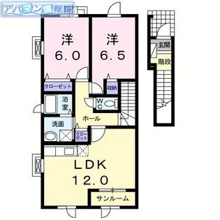 ホームツリーB【2階】の間取り