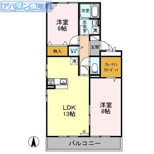 セブンワンテンE【205号室】の間取り