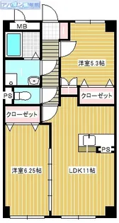 グランディール・シェトワ【103号室】の間取り