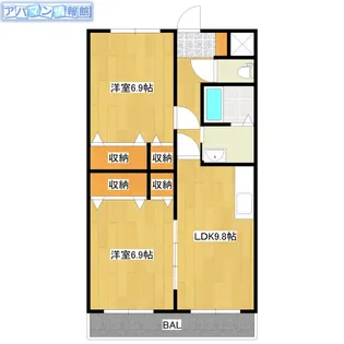 コーポ花【1階】の間取り