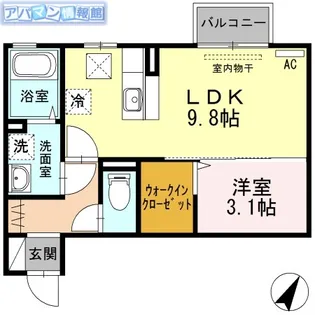 マリオンⅢ【103号室】の間取り