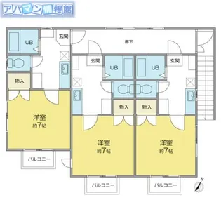 コーポバジル【203号室】の間取り
