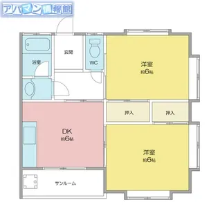ハイツサングリーン F棟【101号室】の間取り