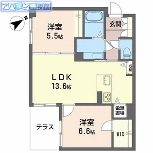 シャーメゾンブリリオン【202号室】の間取り