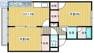 ハイツコンチェルト【B202号室】の間取り