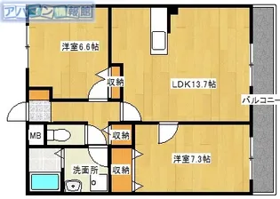 ペットぴあミー・ポッチ【203号室】の間取り