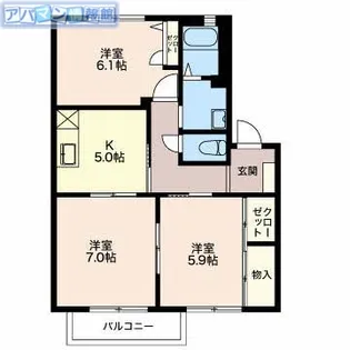 サンパティークB棟【1階】の間取り
