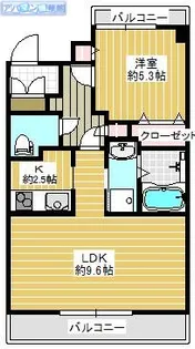 プレム関屋【301号室】の間取り