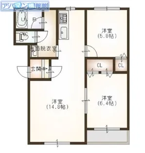 ピュアライフときめき【1階】の間取り