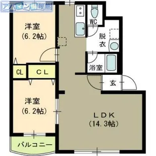ピュアライフ黄金【1階】の間取り