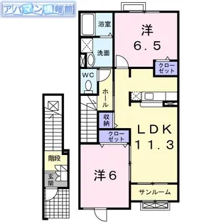 ハッピーフィールドC【2階】の間取り
