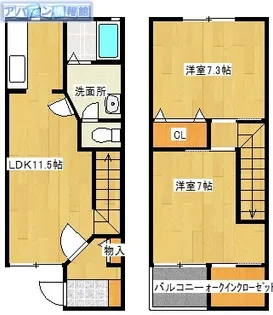 ボヌールナルミB【B106号室】の間取り