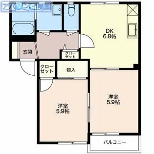 キャトルセゾンF【2階】の間取り