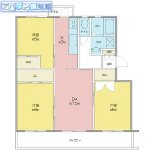 エムズグラン黒埼【101号室】の間取り