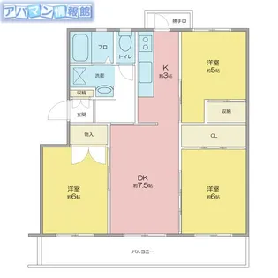 エムズグラン黒埼【102号室】の間取り