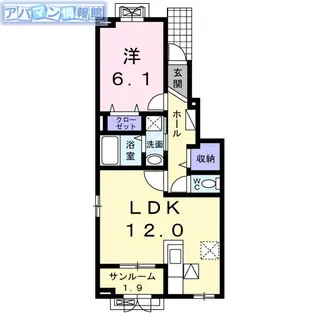 エアリー ガーデン【1階】の間取り