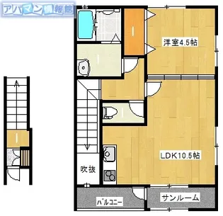 サンハイム・ラベストB【B-2号室】の間取り