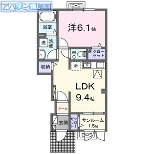 ドリームキャッスル【1階】の間取り