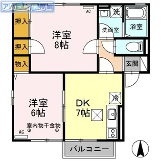 サンモールヴィレッジC【1階】の間取り