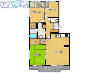 レイクロード北日本【107号室】の間取り