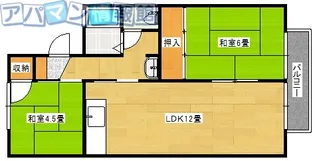 ベルサイユ田中【206号室】の間取り