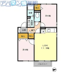 イーストヒルズ B棟【2階】の間取り