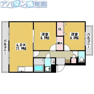 グランディール緑町【1階】の間取り