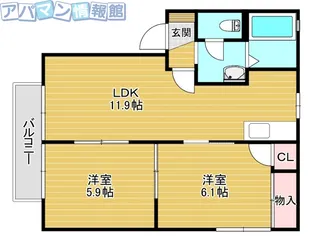 ガーデンタウン城所B【2階】の間取り