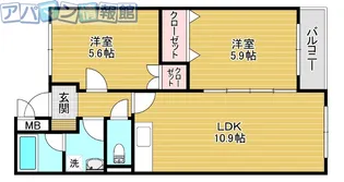 ヴィラ城所【101号室】の間取り