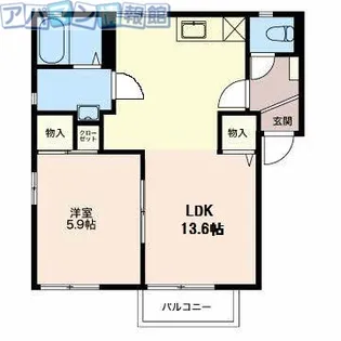 ハイツフローラA【2階】の間取り