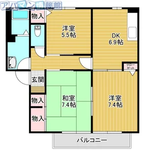 グッドライフ元町D【102号室】の間取り