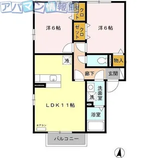 グランシャリオあおばA【102号室】の間取り