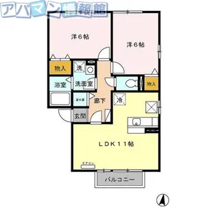 グランメールあおば通【1階】の間取り