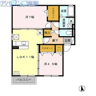 グランモア川口【1階】の間取り