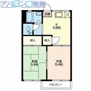 フォーブル粟山【2階】の間取り
