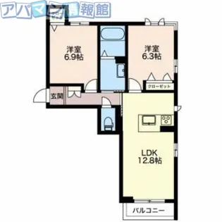 アルソーレあおば【1階】の間取り