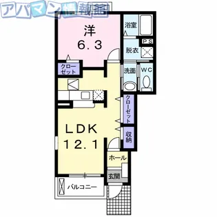 プリムローズみそら【1階】の間取り