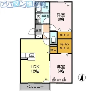 プリモディーネB【3階】の間取り